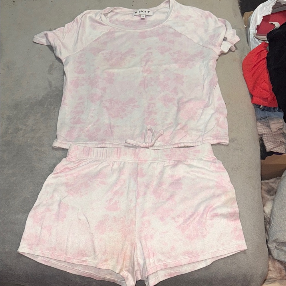 Pink and White Pajama Set